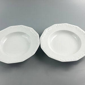 Rosenthal Maria Weiß / Classic Rose 2 Suppenteller 24cm Tiefe Teller, Elegantes klassisches Rosenthal Geschirr