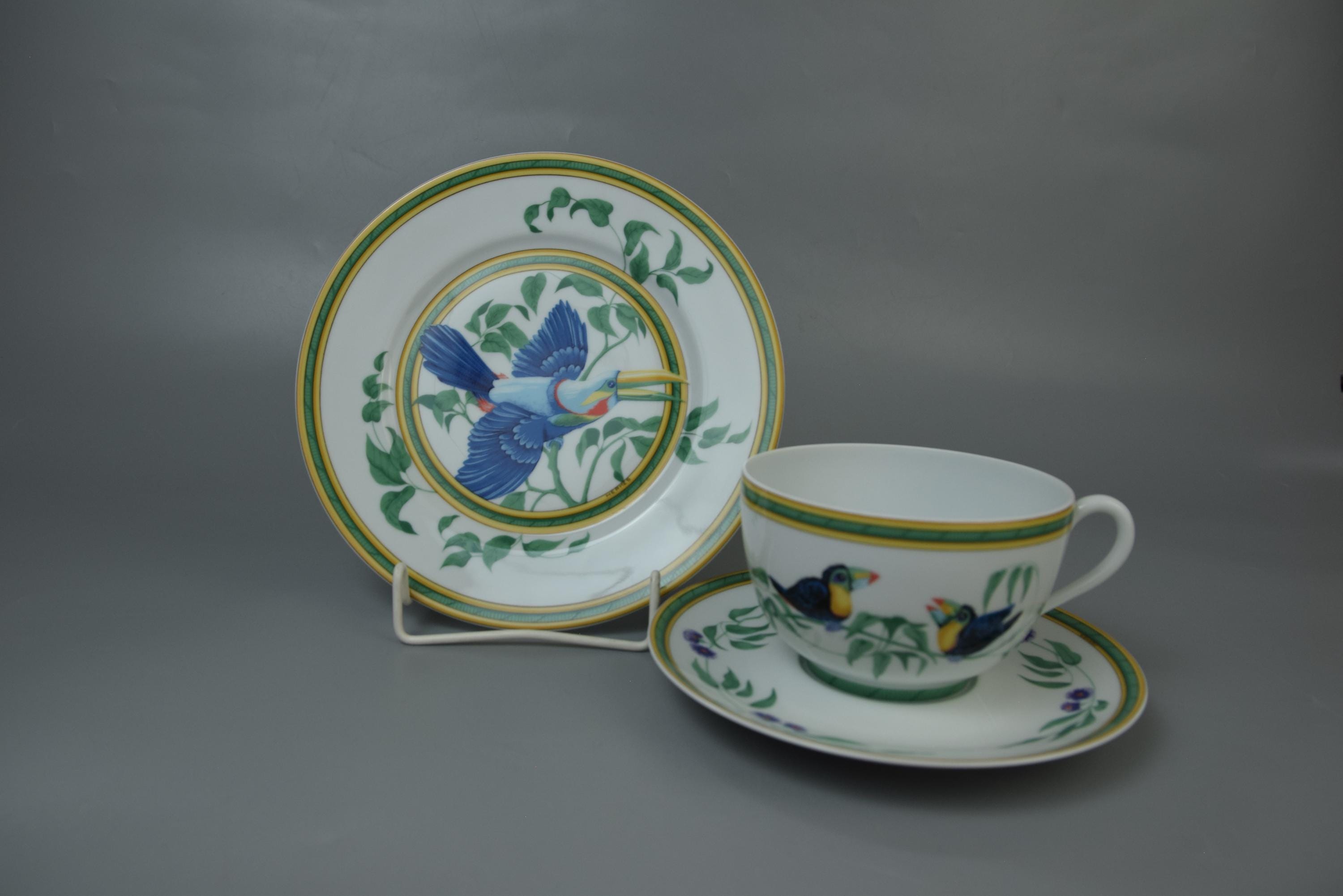 エルメス　ツゥーカン　20cmプレート2枚 Hermes Toucan Plate - Etsy