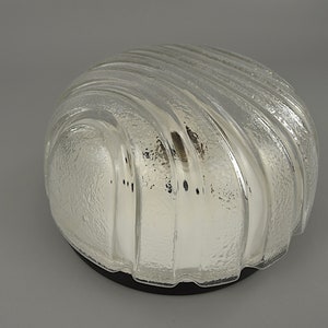 Mid Century wall or ceiling lamp, made of clear glass, flush mout
