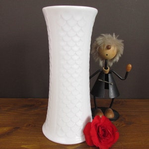 Weiße Vintage Porzellan Vase/Royal Porzellan/white porcelain vase, Mid Century, West German Pottery, Bavaria