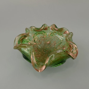 Vinatge glass bowl / Murano / Copper inclusions | 70s | Italy