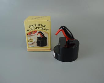 Vintage table top toothpick dispenser (toothpick box), iconic piece | 80s