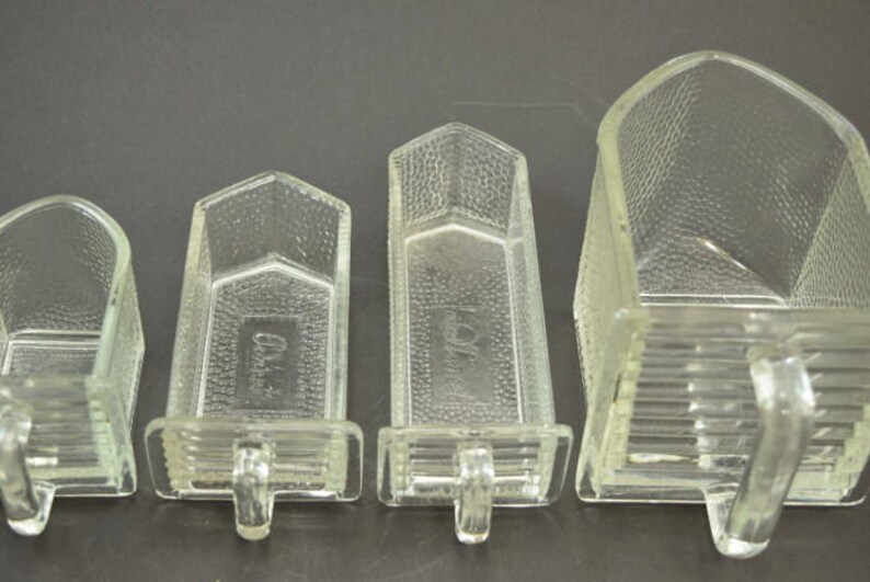 vintage 2 large vintage German glass scoops Poncet and HEYE