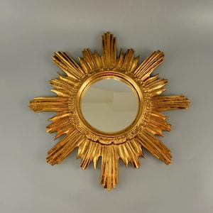 Vintage sturburst mirror / sunburst mirror / wall mirror / golden mirror / wall mirror / mirror | 60s
