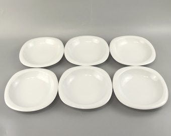 Ligne studio ROSENTHAL SUOMI BLANC. Design Timo Sarpaneva / 6 assiettes creuses, assiettes creuses 1970/1980