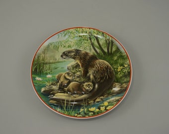 Vintage Sammelteller / Heinrich / Villeroy & Boch / WWF / Rettet Natur / Otter | Germany | 80er