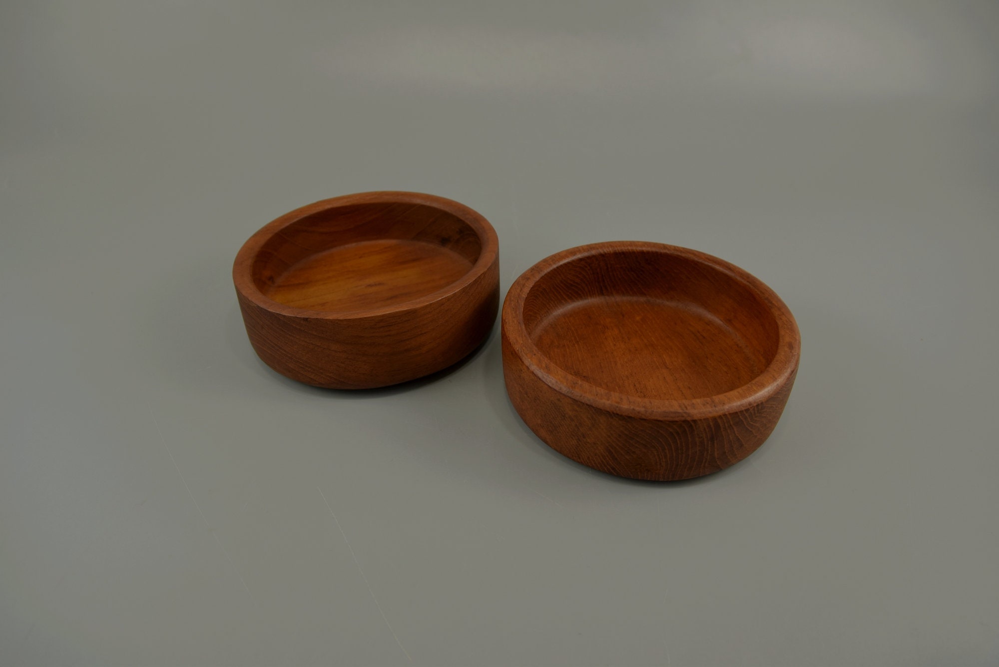 デンマークミッドセンチュリーチークボウル ヴィンテージチーク木製ボウルセット（2個）、ボウル、ミッド