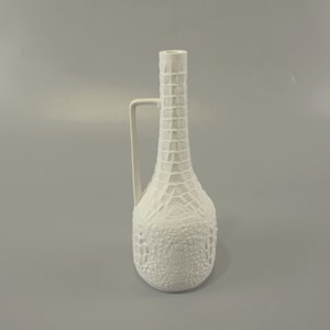 Vintage white op art bisque porcelain / AK Kaiser / reptile decor / 261 | Germany | 70s