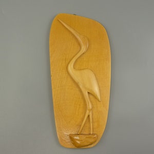 Vintage wall decoration / wall plate / crane motif | West Germany | 60s