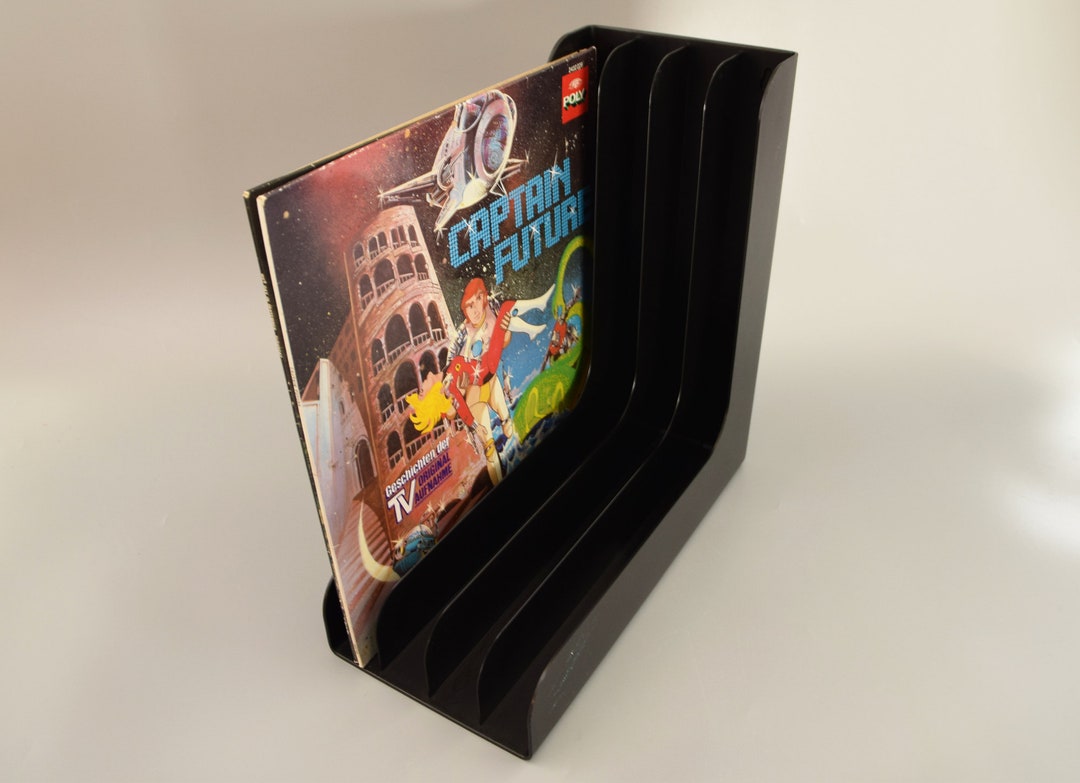 Vintage LP Rack Vinyl Record Holder Organizer Record Storage, Black ...