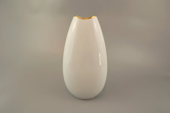 Weiße Vintage Vase / Thomas (Rosenthal) / Fischmaulform | Germany | 70er