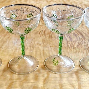 Antique Glasses With Grape Vines - Etsy