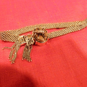 Victorian bracelet with tassels- 26.4gr-10k with enamel -Antique- extensible-