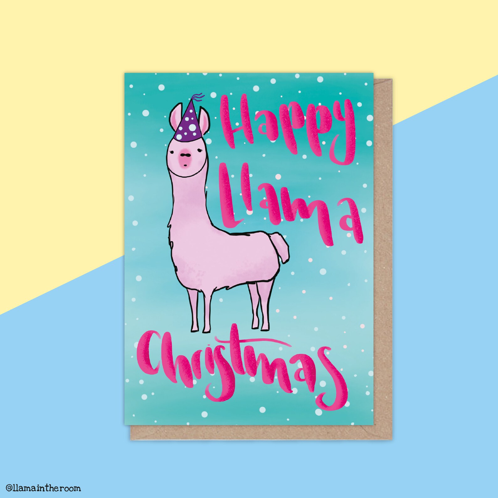 Llama Card Llama Christmas Christmas Card Illustrated Etsy