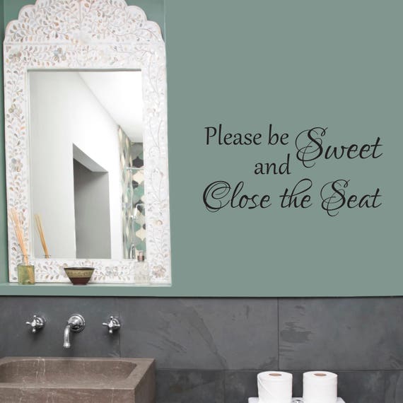 bathroom wall decal powder room vinyl wall decal bathroom | etsy