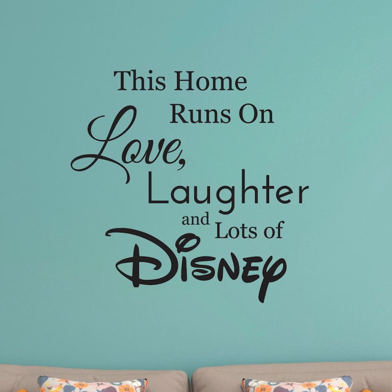disney wall decal disney wall sticker family wall decal run | etsy