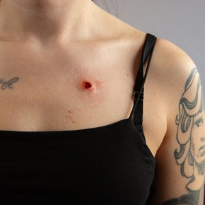 Gunshot Prosthetic Bullet Wound Entry & Exit Silicone