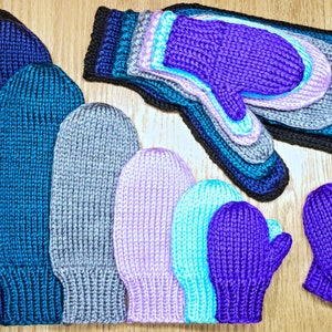 Knitting Pattern: Basic Knit Mittens in All Sizes image 1