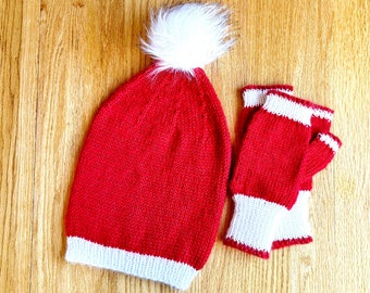 Knitting Pattern: Santa Hats & Gloves for the Whole Family