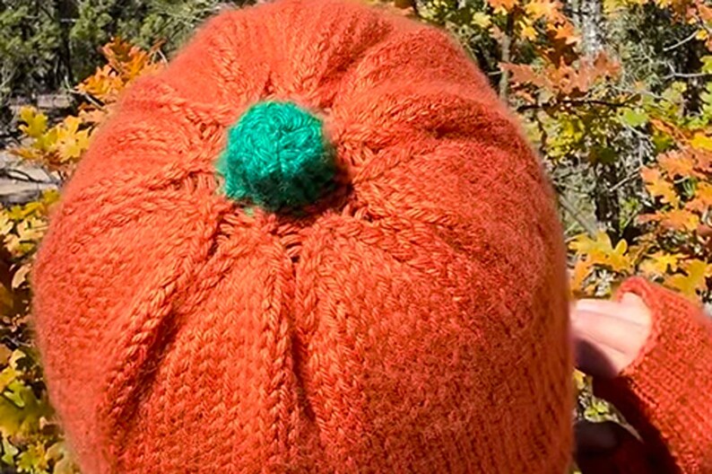 Knitting Pattern Set: Pumpkin Hat and Gloves with Sizes for Everyone image 5