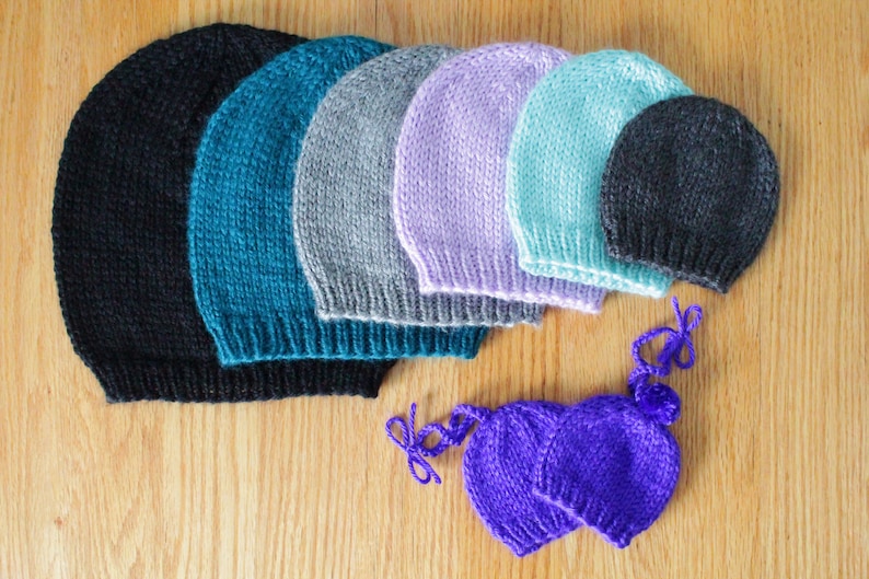 Knitting Pattern: Basic Knit Beanie Hat in All Sizes image 5