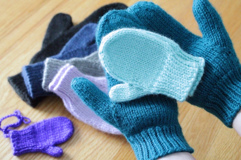 Knitting Pattern: Basic Knit Mittens in All Sizes image 4