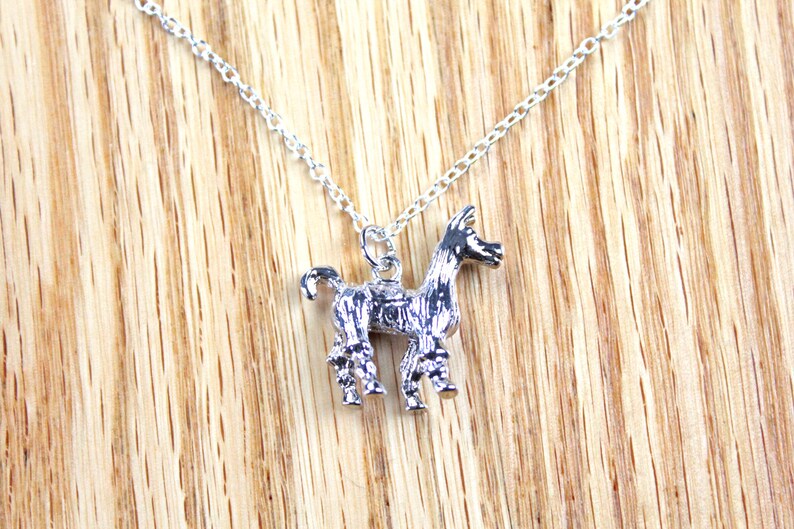 Llama Necklace gift for mom, knitter, crocheter silver llama alpaca pendant on long chain image 6