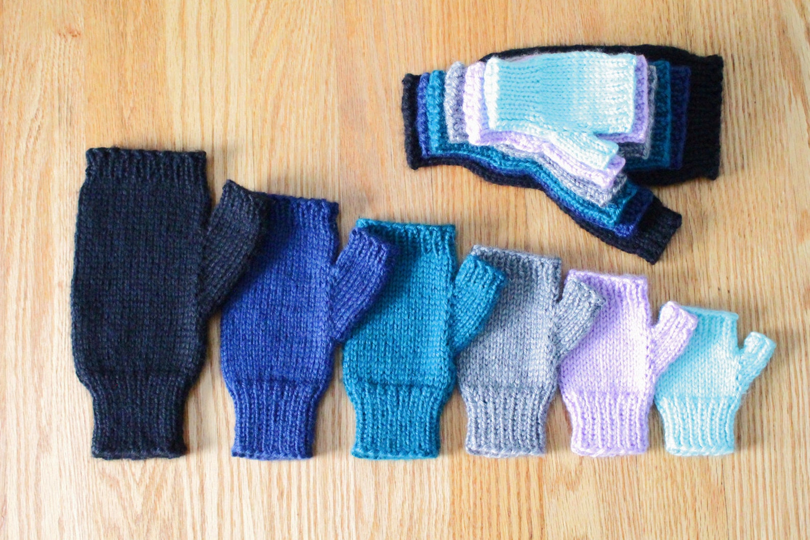 Knitting Pattern Fingerless Gloves Basic Solid Color Etsy UK