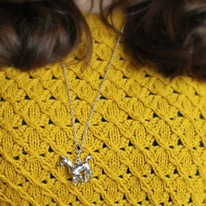 Llama Necklace gift for mom, knitter, crocheter silver llama alpaca pendant on long chain image 8