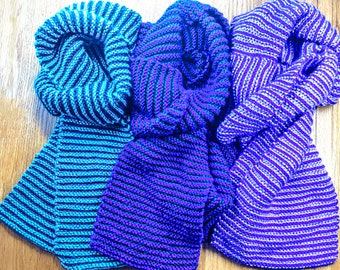 Knitting Pattern: Single-Row Striped Scarves