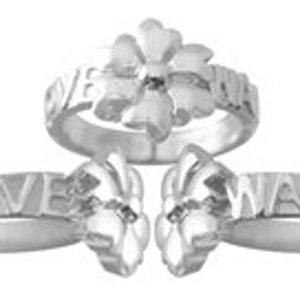 Girls Christian Purity Ring in Silver | Purity Petals Free Ship