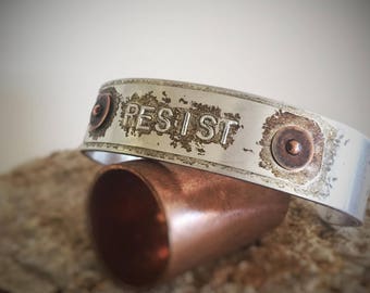 Aluminum Copper Resist Cuff Bracelet