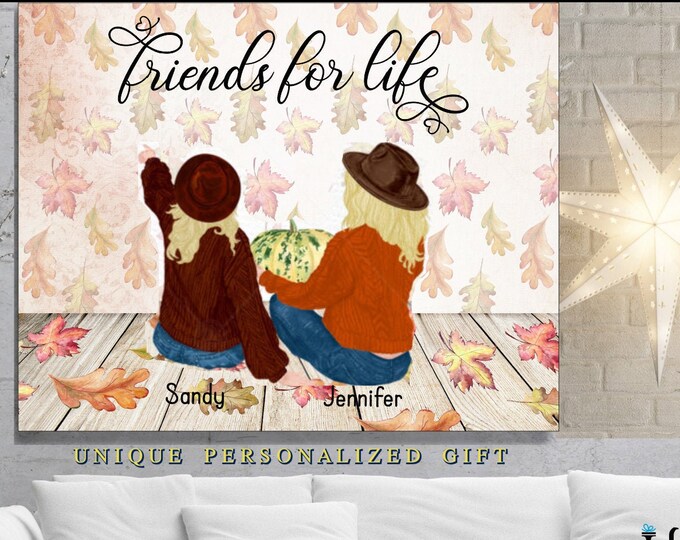 Friends For Life, Best Friends Birthday Gift, Personalized Friend Gift, Bff Gifts, Best Friend Print, Best Friend Gifts, Friendship Gift