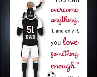 Father Son Soccer Gifts, Soccer Coach, Soccer Team Party, Referee, Inspirational Quotes, Custom Soccer Nursery Decor. Baby Wall Art Decor
