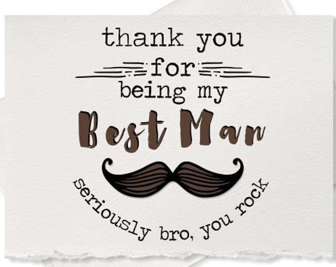 Thank you for being my best man wedding thank you card to go with gift for best man wedding groomsman will you be my wedding party cards