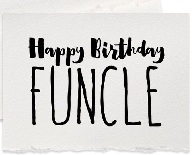 Funny birthday card for Uncle Happy birthday uncle greeting card for birthdays funny card from nephew niece note card funny birthday cards