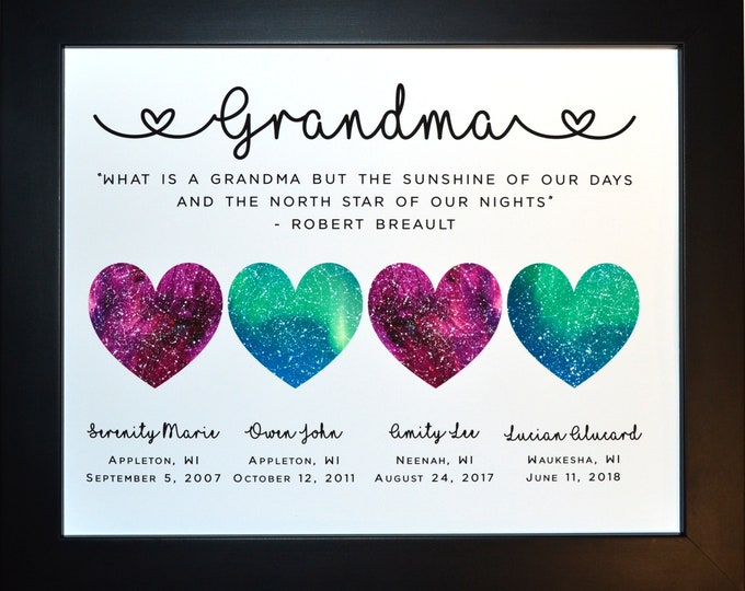 Gift For Grandma, 4 Star Globe Locations, Perfect For Grandma Birthday, Christmas, Mother's Day Present Idea 1837799283