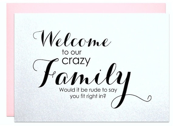 Funny Welcome to the Family Wedding Engagement Card, Party for