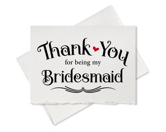 Rustic, bridesmaid thank you card, to bridesmaid, thank you for being my bridesmaid, gift, thank yous from bride, wedding party cards