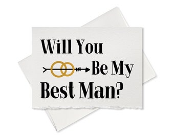 Will you be my Best Man, rustic wedding, recycled wedding, groomsman card from groom ring bearer wedding party