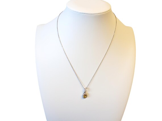 Estate Yellow Oval Sapphire and Diamond Necklace … - image 3