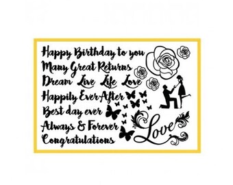 Calligraphy Celebration Silhouette Mat/Mold, Cake Silhouettes