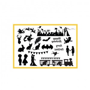 Celebration And Holiday Silhouette Mat/Mold, Cake Silhouettes