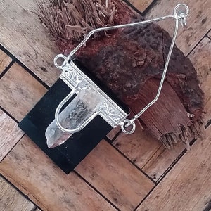 Black TOURMALINE Pendant With Raw LITHIUM Quartz Point, Tourmaline Necklace with Lithium Quartz Point, Lithium Crystal Necklace