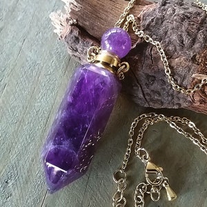 AMETHYST Urn Necklace, Cremation Jewelry, AMETHYST Crystal Ashes Keepsake, Gemstone Memorial, Purple Urn Necklace