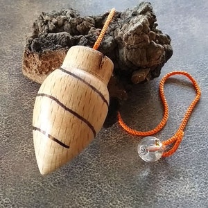 BUCHENHOLZ PENDEL, massives Buchenholz DOWSING Pendel, mit Hanfkette, Buchenholz Wahrsagependel
