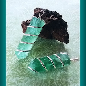 Sterling Silver Green Fluorite Pendant: Natural Crystal Necklace