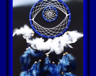 Evil Eye Dream Catcher: Turquoise Feather Wall Decor - Etsy