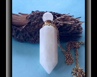 MOONSTONE Urn Necklace, Cremation Jewelry, RAINBOW MOONSTONE Crystal Ashes Keepsake, Gemstone Memorial, Crystal Urn Necklace