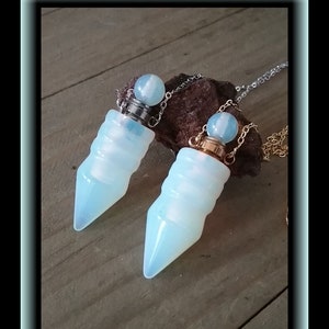 Opalite Teardrop Urn Necklace: Cremation Ashes Keepsake